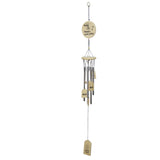 Divya Mantra Feng Shui Wooden 4 Silver Pipe Happy Everyday Wind Chime - Divya Mantra