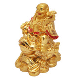Divya Mantra Feng Shui Laughing Buddha Sitting On Money Frog - Divya Mantra