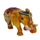Divya Mantra Bejeweled Feng Shui Elephant Trunk Down For Wish Fulfillment - Divya Mantra