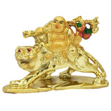 Divya Mantra Feng Shui Laughing Buddha Sitting On Lion - Divya Mantra