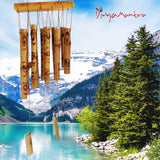 Divya Mantra Feng Shui Bamboo Wind Chime with 10 Pipe Soothing Natural Unique Good Luck Decoration Outdoor Garden Patio Balcony Yard Home Window Eco Friendly Hanging Decor Showpiece Vastu Item -Yellow - Divya Mantra