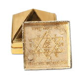 Divya Mantra Vastu Wish Multilayered 1" Zinc Pyramid-Golden & 2 Pure Copper Plates with 9 Wish Pyramids Yantra Wall/Door Sticker Vastu Dosh Nivaran, Money, Vaastu Shastra Remedy for Protection -Brown - Divya Mantra