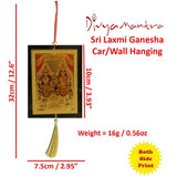 Divya Mantra Sri Laxmi Ganesha Talisman Gift Pendant Amulet for Car Rear View Mirror Decor Ornament Accessories/Good Luck Charm Protection Interior Wall Hanging Showpiece - Divya Mantra