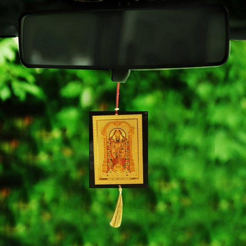 Divya Mantra Sri Tirupati Balaji Talisman Gift Pendant Amulet for Car Rear View Mirror Decor Ornament Accessories/Good Luck Charm Protection Interior Wall Hanging Showpiece - Divya Mantra