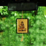 Divya Mantra Combo Of Shiva Car Decoration Rear View Mirror Hanging Accessories And Prayer Flag For Car - Divya Mantra