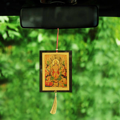 Divya Mantra Sri Lord Vishnu Talisman Gift Pendant Amulet for Car Rear View Mirror Decor Ornament Accessories/Good Luck Charm Protection Interior Wall Hanging Showpiece - Divya Mantra