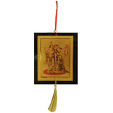 Divya Mantra Sri Radha Krishna Talisman Gift Pendant Amulet for Car Rear View Mirror Decor Ornament Accessories/Good Luck Charm Protection Interior Wall Hanging Showpiece - Divya Mantra