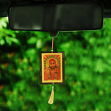 Divya Mantra Combo Of Sai Baba Car Decoration Rear View Mirror Hanging Accessories And Prayer Flag For Car - Divya Mantra
