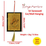 Divya Mantra Sri Saraswati Talisman Gift Pendant Amulet for Car Rear View Mirror Decor Ornament Accessories/Good Luck Charm Protection Interior Wall Hanging Showpiece - Divya Mantra
