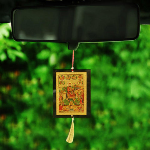 Divya Mantra Sri Shree Baba Ramdevji ki Samadhi Talisman Gift Pendant Amulet for Car Rear View Mirror Decor Ornament Accessories/Good Luck Charm Protection Interior Wall Hanging Showpiece - Divya Mantra