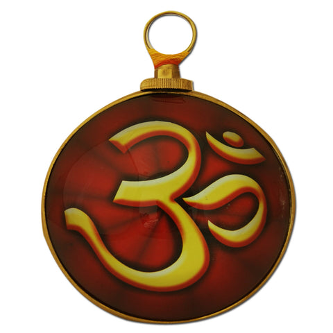 Divya Mantra Hindu Symbol Om for Good Luck, Fortune and Meditation Wall Hanging - Brass - Divya Mantra