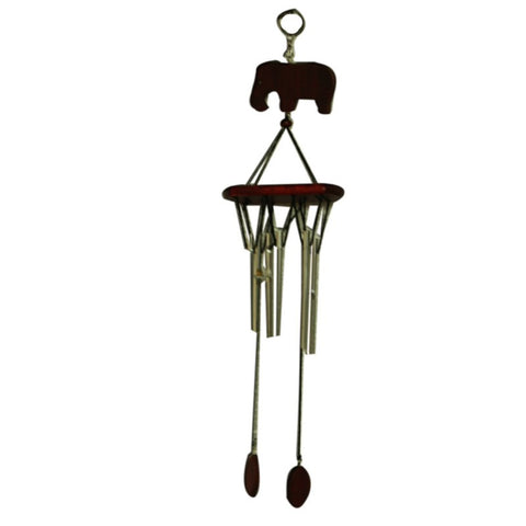 Divya Mantra Feng Shui Elephant 6 Pipe Metal Wind Chime For Happiness And Luck - Divya Mantra