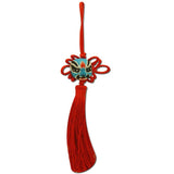 Divya Mantra Car Decoration Rear View Mirror Hanging Accessories Tassel Chinese Knot with Evil Eye Amulet Protection Mask - Divya Mantra