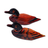 Divya Mantra Feng Shui Wooden Pair Of Mandarin Ducks For Love Luck and Three Chinese Coins For Luck - Divya Mantra