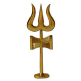 Divya Mantra Combo of Traditional Trishul (Trident) Damru with Stand Pure Brass Statue and Trishakti Yantra Swastik Om Trishul Wall Hanging - Divya Mantra