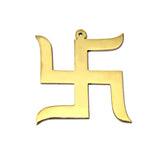 Divya Mantra Hindu Lucky Symbol Swastik Pure Brass Wall Hanging For Vastu and Good Luck and Three Chinese Coins Combo of 3 Set For Luck - Divya Mantra
