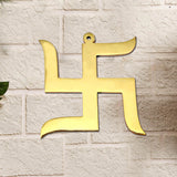 Divya Mantra Hindu Lucky Symbol Swastik Pure Brass Wall Hanging For Vastu and Good Luck and and Feng Shui Crystal Globe for Success - Divya Mantra