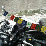Divya Mantra Tibetan Buddhist Om Mani Padme Hum Positive Vibes Prayer Flags for & 2 Hanuman Keychains – Car / Motorbike / Bullet / Home; Gift Set - Divya Mantra