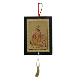 Divya Mantra Sri Shri Krishna Talisman Gift Pendant Amulet for Car Rear View Mirror Decor Ornament Accessories/Good Luck Charm Protection Interior Wall Hanging Showpiece - Divya Mantra