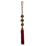 Divya Mantra Car Decoration Rear View Mirror Hanging Feng Shui Accessories Three Laughing Buddha Face Good Luck Charm - Divya Mantra