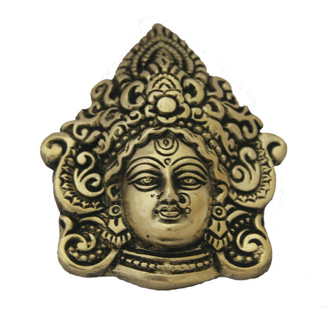 Divya Mantra Traditional Evil Eye Protector Vastu Wall Hanging Mount Art Antique Decorative Metal Sculpture Face Mask Kali Maa in Pure Brass - Divya Mantra