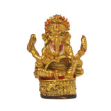 Divya Mantra Hindu God Ganesha Reading Book Idol Sculpture Statue Puja / Car Dashboard Murti For Success in Education Career - Divya Mantra