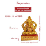 Divya Mantra Hindu God Ganesha Idol Sculpture Statue Puja / Car Dashboard Murti For Good Luck Financial Prosperity - Divya Mantra