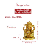 Divya Mantra Hindu God Ganeshji Idol Sculpture Statue Puja / Car Dashboard Murti For Good Luck Financial Prosperity - Divya Mantra