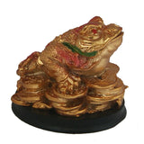 Divya Mantra Feng Shui King Money Toad Three Legged Frog on Wealth Bed For Prosperity Financial Business Good Luck - Divya Mantra