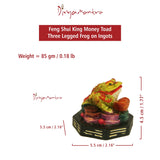 Divya Mantra Feng Shui King Money Toad Three Legged Frog on Ingot Yuan Bao Wealth For Prosperity Financial Business Good Luck - Divya Mantra