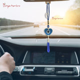 Divya Mantra Decorative Evil Eye Heart Beat Pendant Amulet for Car Rear View Mirror Decor Ornament Accessories/Good Luck Charm Protection Interior Wall Hanging Showpiece - Divya Mantra