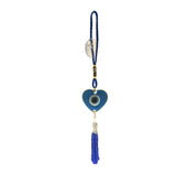 Divya Mantra Decorative Evil Eye Heart Beat Pendant Amulet for Car Rear View Mirror Decor Ornament Accessories/Good Luck Charm Protection Interior Wall Hanging Showpiece - Divya Mantra