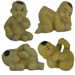 Divya Mantra Feng Shui Heavy Glass Baby Buddha Happy Monk Figurines / Paperweight Gift Set - Divya Mantra