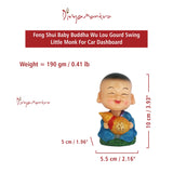 Divya Mantra Feng Shui Lovely Baby Buddha Wu Lou Gourd Swing Little Monk Car Interior Decoration Dashboard Accessories Spring Arts and Crafts Gift - Divya Mantra