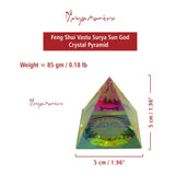 Divya Mantra Feng Shui Vastu Surya Sun God Crystal Pyramid for Positive Energy - Divya Mantra
