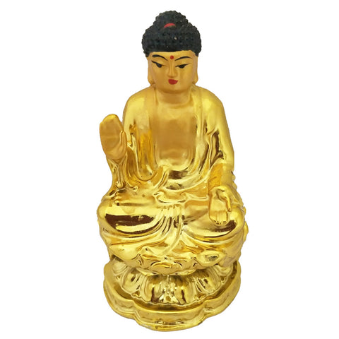 Divya Mantra Gautam Buddha Showering Blessings Golden Statue - Divya Mantra