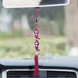 Divya Mantra Car Rear View Mirror Hanging Interior Decor Accessories Hindu God Double Ganesha Good Luck Charm Interior Wall / Door Hanging Showpiece & Gift Set of 2 Keychains for Bike / Car / Home - Divya Mantra