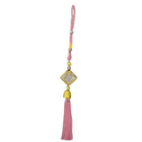 Divya Mantra Decorative Diamond Feng Shui Pink Gift Pendant Amulet for Car Rear View Mirror Decor Accessories/Good Luck Charm Interior Wall Hanging and Tibetan Buddhist Positive Vibes Prayer Flags - Divya Mantra