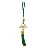 Divya Mantra Decorative Diamond Feng Shui Green Gift Pendant Amulet for Car Rear View Mirror Decor Accessories/Good Luck Charm Interior Wall Hanging and Tibetan Buddhist Positive Vibes Prayer Flags - Divya Mantra