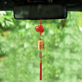 Divya Mantra Decorative Chinese Feng Shui Bell Talisman Gift Pendant Amulet for Car Rear View Mirror Decor Ornament Accessories/Good Luck Charm Protection Interior Wall Hanging Showpiece - Divya Mantra