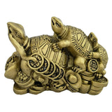 Divya Mantra Feng Shui Three Tiered Tortoises for Health Wealth & Luck - Divya Mantra