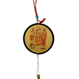 Divya Mantra Combo Of Tibetan Buddhist Om Mani Padme Hum Positive Vibes Prayer Flags & Sri Ram Sita Laxman Hanuman Talisman Car Rear View Mirror Hanging Interior Decor Ornament Accessories / Good Luck - Divya Mantra