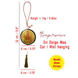 Divya Mantra Sri Durga Maa Talisman Gift Pendant Amulet for Car Rear View Mirror Decor Ornament Accessories/Good Luck Charm Protection Interior Wall Hanging Showpiece - Combo Set of 2 - Divya Mantra