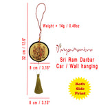 Divya Mantra Sri Ram Darbar Talisman Gift Pendant Amulet for Car Rear View Mirror Decor Ornament Accessories/Good Luck Charm Protection Interior Wall Hanging Showpiece - Combo Set of 2 - Divya Mantra