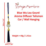 Divya Mantra Blue Chinese Feng Shui Wu Lou Gourd Aroma Diffuser Talisman Gift Pendant Amulet Car Rear View Mirror Decor Ornament Accessories/Good Luck Charm Protection Interior Wall Hanging Showpiece - Divya Mantra