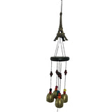 Divya Mantra Feng Shui 4 Fengling Bells Eiffel Tower Love Symbol with Multicolor Beads Metal Good Luck Bronze Windchime Gift For Home - Divya Mantra