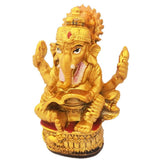 Divya Mantra Hindu God Ganesha Reading Book Idol Sculpture Statue Puja/Car Dashboard Murti for Success in Education Career - Divya Mantra