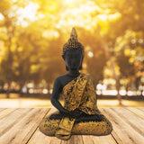 Divya Mantra Meditating Gautam Buddha Murti Sculpture Statue Puja / Car Dashboard Idol For Peace and Serenity - Divya Mantra