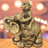 Divya Mantra Feng Shui Monkey Holding Ingot on Elephant for Success & Career - Divya Mantra