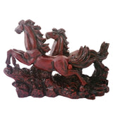Divya Mantra Feng Shui Two 2 Running Horses for Fame Recognition, Power, Career Luck, Success and Good Luck - Divya Mantra